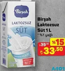 BİRŞAH LAKTOZSUZ SÜT 1 L